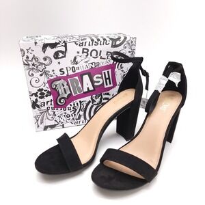 Brash Houston Womens Black Block Heel Ankle Strap Sandals Size 13 NEW